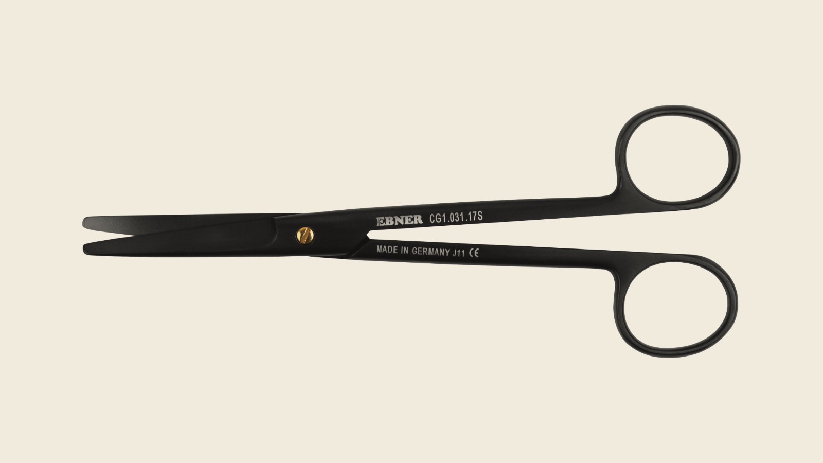 The black Mayo scissor with the EBNER mark, the image on the cover of The Name on the Instrument